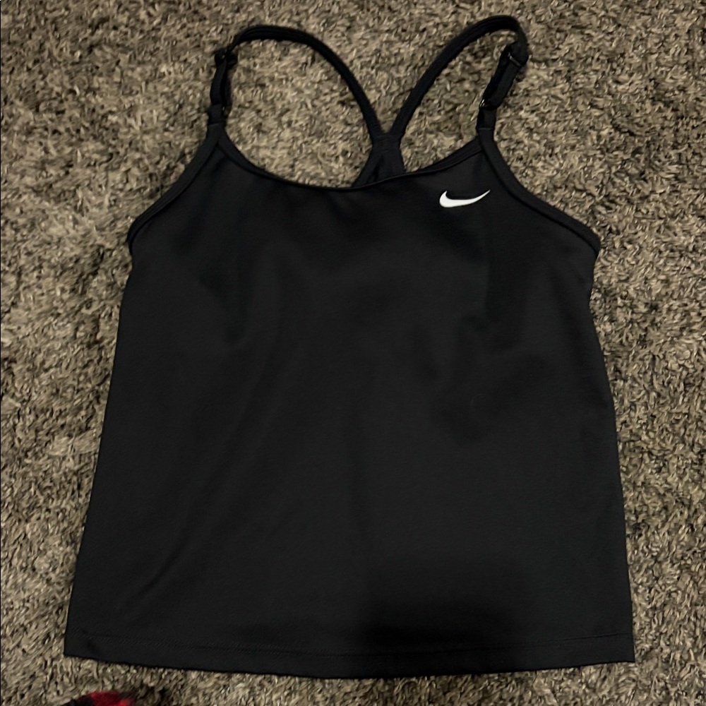 Nike Black Sports Tank with White Logo